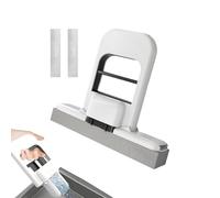 Mini Balai Éponge, Vadrouille Auto-Serrante, Mini-Serpillière Lavable À La Main, avec 3 Têtes Éponge De Rechange, Puissante Et Absorbante pour Salle Bain, Cuisine, Vaisselle, Verre