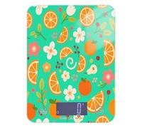 Mini balance alimentaire étanche 5 kg/5 g Orange Poire Texture florale Vert Balance de cuisine avec 4 unités pour préparation de repas cétogènes (piles non incluses) pesa para comida