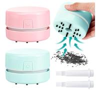 Mini balayeuse de bureau en 2 pièces, outil d'aspirateur efficace pour le nettoyage rapide des déversements et l'organisation des perles, idéal pour l'entretien des œuvres d'art et d'artisanat, rose.