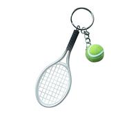Mini-balle De Tennis Raquette Pendentif Porte-clés Cadeau Porte-clés - Argent