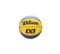Wilson, Ballon de Basketball FIBA 3x3 Mini, Taille: 3, Bleu/Jaune, Caoutchouc, pour Intérieur et extérieur, WTB1733XB