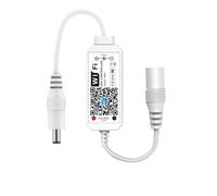Mini bande lumineuse LED monochrome, contrôleur WiFi, haut-parleur intelligent, vocal for variateur 28355050, application for smartphone
