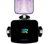 Mini banque d'alimentation, 3200 mAh, chargeur portable avec ports Lightning/Micro-USB/USB-C intégrés, batterie externe 3 en 1, compatible avec iPhone 17/16/15/14/13/12/11/XS/XR/8/7/6, etc. (noir)