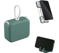 Mini banque d'alimentation mobile à clipser pour téléphone, chargeur à clip arrière de 5000 mAh, câble intégré, chargeur portable à clip arrière, charge rapide pour iPhone et Android (vert)