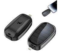 Mini banque d'alimentation solaire d'urgence, portable avec double protection, étanche, anti-poussière, panneau solaire à cristaux liquides, tête de charge rétractable (pour iPhone, rouge)
