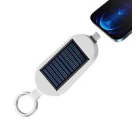 Mini Banque d'alimentation Solaire Porte-clés - Chargeur d'urgence Portable avec Port de Type C | Batterie de Secours à énergie Solaire pour téléphones et Montres avec Clip Porte-clés 3000mAh 4-en-1
