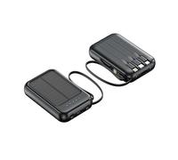 Mini banque d'énergie solaire avec câble intégré, chargeur portable de 10 000 mAh avec panneau solaire pour alimentation d'urgence