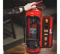 Mini-Bar extincteur, nouveauté Mini-Bar extincteur pour Les Amoureux Pompiers, boîtes de Rangement à vin, Cadeau de minibar en métal Fait Main,Rouge