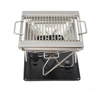 Mini barbecue à charbon de bois en acier inoxydable avec hauteur de gril réglable et design compact pliable pour le transport