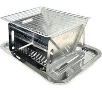 Mini barbecue à charbon portable en acier inoxydable pliable pour camping en plein air, cuisinière amovible, outil compact pour pique-nique et hayon