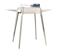 Mini Barbecue Acier inoxydable, pieds amovibles, avec étagères et grille 40 cm x