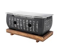 Mini Barbecue au Charbon de Bois Japonais pour la Maison - Plaque de Barbecue Portable, Parfaite pour les Yakiniku, les Brochettes et les Gâteaux de Riz - Poêle à Charbon de Bois