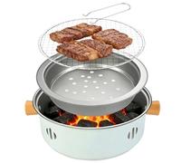 Mini barbecue : barbecue portable au charbon de bois avec treillis métallique, mini four à charbon de bois pour cuisine intérieure et extérieure, fête à la maison, pique-nique, camping, grille de