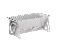 Mini barbecue pliable en acier inoxydable et grille chromée 28 x 16 x 12 cm