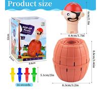 Mini baril de Pirate amusant,jeu porte-bonheur,seau de Pirates sautants,épée,jouet délicat,jeux interactifs en famille,cadeau pour enfant - Type Mini reddish brown-Petit