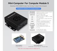 Mini Base Board,Mini-Wacomputer Designed For Raspberry Pi Compute Module 5 (Not Included),Onboard Eeprom And Encryption Chip,Including Metal Case And Power Supply