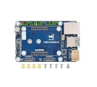 Mini Base Board pour Raspberry Pi CM5 Lite/eMMC, Compute Module 5 Mini IO Board avec Gigabit Eth/40PIN GPIO/M.2 M Key/USB 3.2/USB 2.0/HDMI Interface etc. EEPROM et Puce de Cryptage Intégrées