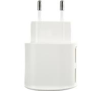 Mini base de chargeur secteur double entrée USB 2A blanche