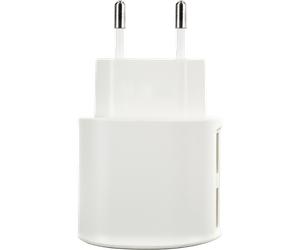Mini base de chargeur secteur double entrée USB 2A blanche