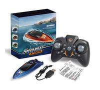 Mini bateau RC rechargeable 2,4 GHz Bateau de course à grande vitesse pour enfants et adultes Jouet aquatique pour piscines, lacs, étang