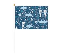 Mini bâtonnets de poisson bleu mignons avec bâtons pour fête nationale, défilé de fête sportive, décorations de fête