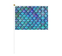 Mini bâtonnets en forme d'écailles de poisson bleu sarcelle avec bâtons pour fête nationale, défilé de fête sportive