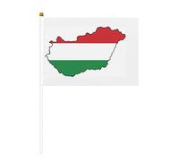 Mini bâtons de carte de drapeau de la Hongrie avec bâtons pour fête nationale, défilé de fête sportive