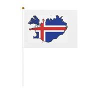 Mini bâtons de carte de drapeau de l'Islande avec bâtons pour la fête nationale, défilé, décorations de fête sportive