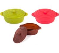 Mini batterie de cuisine en silicone Cocotte Plat à four Casserole 240 ml Gratin, Couleur:rouge