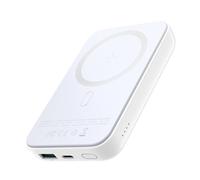 Mini batterie externe magnétique 10 000 mAh avec chargeur USB-C QC PD blanc