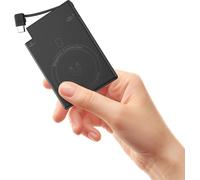 Mini Batterie Externe Magnétique Avec Câble Usb C Intégré,Batterie Externe Fine De 5000 Mah,Petite Mais Puissante,Compatible Avec Samsung,Sony Et Iphone 15,Etc. - Charge Non Sans Fil
