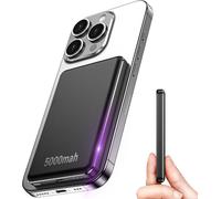 Mini Batterie Externe Magnétique Sans Fil,5000 Mah Mini Magnétique Power Bank,15w Power Bank Induction Usb C Charge Rapide Pd 20 Compatible Avec Phone 16 Plus Pro Max 15 14 13 12 Coque Mag-Safe Noir