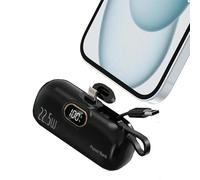 Mini batterie externe pour iPhone 15, 5 000 mAh, charge rapide PD, port USB-C, écran LCD, compatible avec iPhone Air, 1 unité
