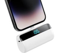 Mini Batterie Externe pour iPhone 5200mAh, Améliorée 20W PD 3.0A Charge Rapide Power Bank, Compact Léger Chargeur Portable avec Écran LCD Batterie Portable Compatible avec iPhone (Blanc)