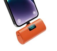 Mini Batterie Externe pour iPhone 5200mAh, Power Bank 20W PD Charge Rapide Chargeur Externe, Petit Batterie Portable pour iPohone 14/13/12/11/XR/X/8 (Orange, Milliampères-Heure (mAh), 5200)
