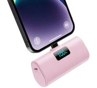 Mini Batterie Externe pour iPhone 5200mAh Power Bank Ultra-Compact et Léger 20W PD,Compatible avec iPohone 14/13/11/X/8/SE Rose
