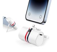 Mini Batterie Externe pour iPhone, Power Bank Charge Rapide 20W avec Support Pliable, VIYISI Chargeur Portable 5000mAh Compatible avec iPhone 14,12,12 Pro,11 Pro,XR,X,8,7, et Airpods Pro - Blanc