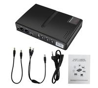 Mini Batterie UPS, Alimentation sans Coupure de Secours pour Routeur, Modem, Caméra de sécurité, avec Sortie 15V 24V POE 5V 9V 12V USB 18W DC (Prise UE)