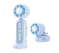 Mini Battery Operated Hand Held Fan | Electric Handheld 199 Speed Cooling LED Display Compact Portable Solution For Strong Airflow And Travel Use Summer Camping Hiking Fishing Outdoor Home Office Desk