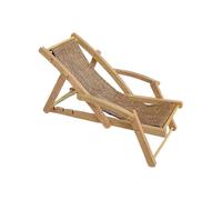 Mini Beach Chair - Tiny Wooden Lounge Chair | Mini Wooden Folding Beach Súnbath Bench | Doll House Decoration Furniture | for Kids Teens Bookshelf Small Desktop Ornament Model Collectible Craft