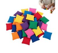 Mini Bean Bags, Color Toss Game Set, 20 Pieces Square Throwing Pouches with Soft Fabric Build, Compact Training Bags Lightweight Fill, Colorful Activity Set with Fun Design, Party Game for Kids