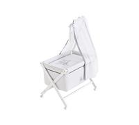 Mini-Berceau complet (Bois+ Textil+Ciel de Lit) 100% Cotton Brodé CARINA LULU