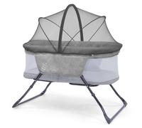 Asalvo Trip Natura Berceau pour bébé, design moderne, côtés ventilés, moustiquaire, déhoussable, pour dormir près du bébé, gris