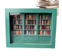 Mini bibliothèque - Statue littéraire en Bois 15 x 12 x 3,5 cm, modèle d'affichage, 200 Livres Miniatures, Ornement apaisant, étagère de Bureau décorative, Accessoire de Maison | Jouet Fidget créatif