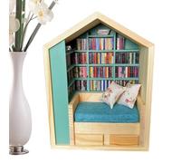 Mini Bibliothèque Stress - Modèle De Bibliothèque Miniature, Présentoir De Rangement Décoratif pour Petits Livres Et Accessoires, Organisateur De Puzzle Fabriqué À La Main | avec Un Design Artistique