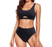 Mini Bikini Maillot De Bain Femme 2 Pieces Boxer String Sexy Taille Haute Ensemble Chic Et Elegant Paillettes Blanc Set Col V Élégant Grande Maillots Deux Pièces Bustier Short Piscine Curvy