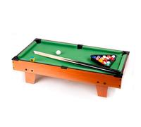 Mini Billard de Table FISHTEC Équipement Complet - Revêtement Feutrine Vert - 2 Queues - 16 Boules - Triangle et Craie - Couleurs Bois Clair - 51 x 31 x 9.5 cm