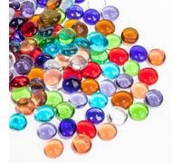 Mini Billes de Verre Plat,880g Mix Couleur Perles de Verre pour vases,Fond Floral Mancala gemmes Cailloux Fish Tank Rocks,remplissages de Vase,décoration de la Maison(0.5''~ 0.7'')