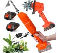 Mini binette électrique - Motoculteur sans fil avec 2 batteries rechargeables, micro motoculteur de jardin manuel pour désherber, ameublir le sol et couper l'herbe