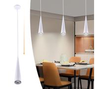 Mini Blanc Suspension Réglable Moderne Led Suspension pour cuisine îlot Salle à manger Chambre Bar Cuisine Table à manger Lampes suspendues 7W, Blanc Chaud